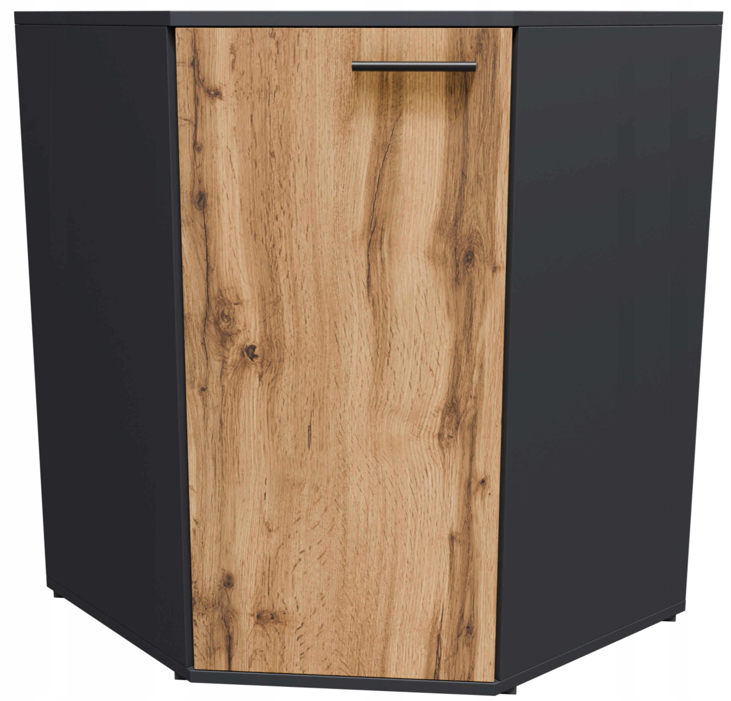 ECKKOMMODE CR3- KD5 Graphit-Wotan Eiche 58/34/74 cm - Eiche Wotan/Graphitfarben, Holzwerkstoff (58/74/34cm)