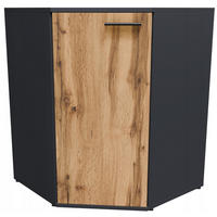 ECKKOMMODE CR3- KD5 Graphit-Wotan Eiche 58/34/74 cm - Eiche Wotan/Graphitfarben, Holzwerkstoff (58/74/34cm)