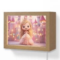 NÁSTĚNNÁ LAMPA Princezna - Růžová - Zámek 20x15 cm - růžová, kompozitní dřevo (20/15/8cm) - OnlyWow