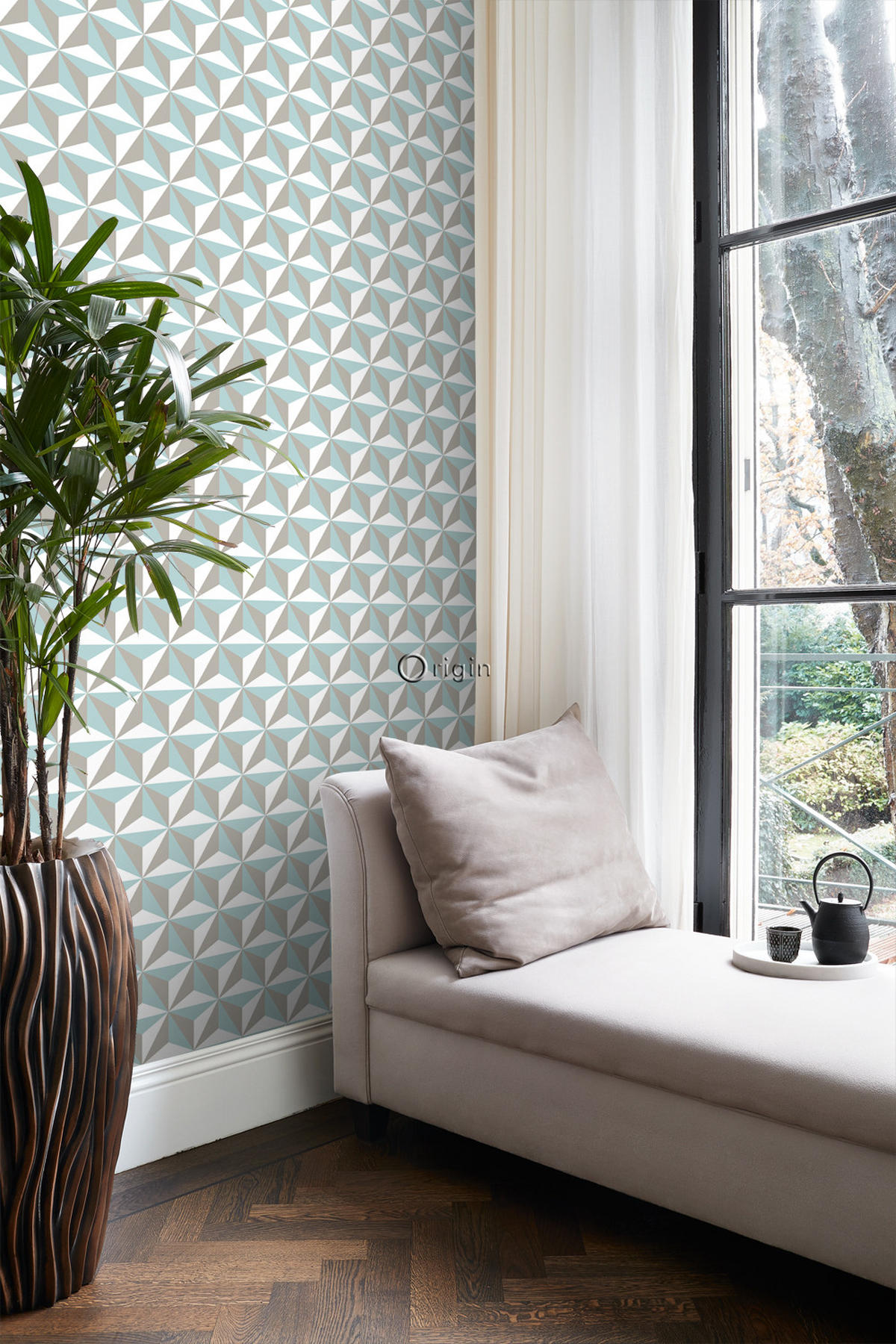 TAPETE 3D-Muster 53 cm x 10.05 m - Weiß, Papier (53/1000cm) - Origin Wallcoverings
