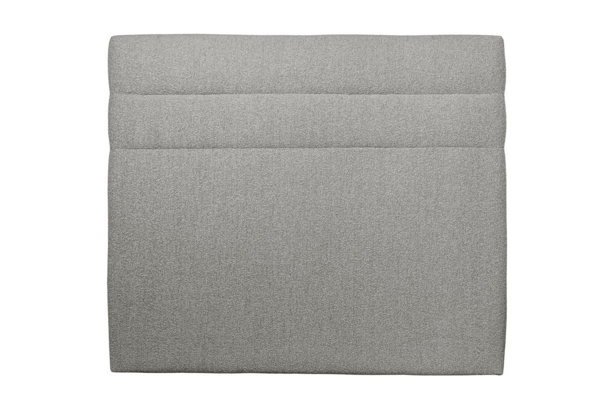 KOPFTEIL Modell Linien – Grauer Bouclé-Stoff 140 cm - Beige/Grau, Holz (140/120/10cm) - Sommeil de Plomb