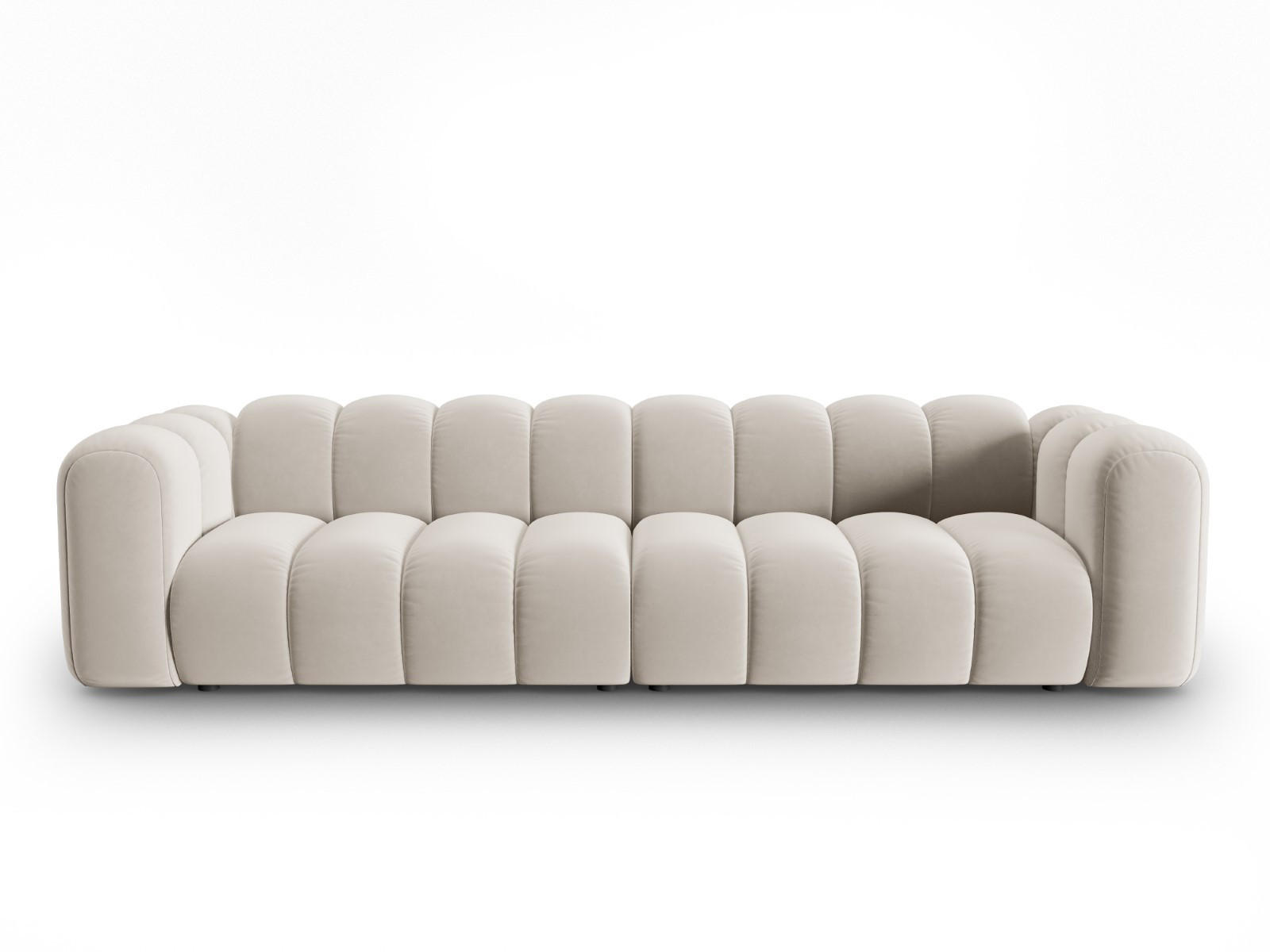 SOFA modular Lupine aus Samt beige 4 Sitzplätze - Beige, Textil (95/70/290cm) - Micadoni