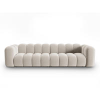 SOFA modular Lupine aus Samt beige 4 Sitzplätze - Beige, Textil (95/70/290cm) - Micadoni