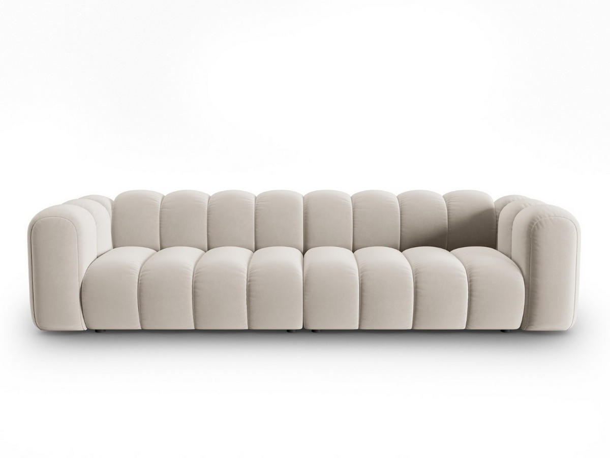 SOFA modular Lupine aus Samt beige 4 Sitzplätze - Beige, Textil (95/70/290cm) - Micadoni
