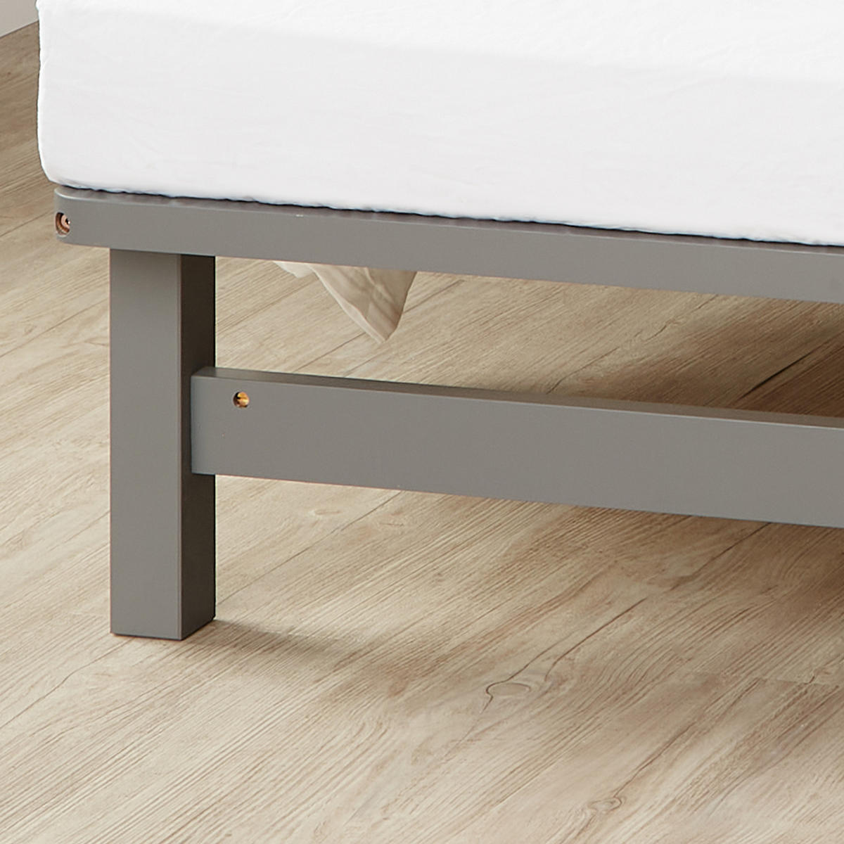 HOLZBETT mit Matratze 140/200 cm grau - Grau, Holz (140/200cm) - Homestyle4u