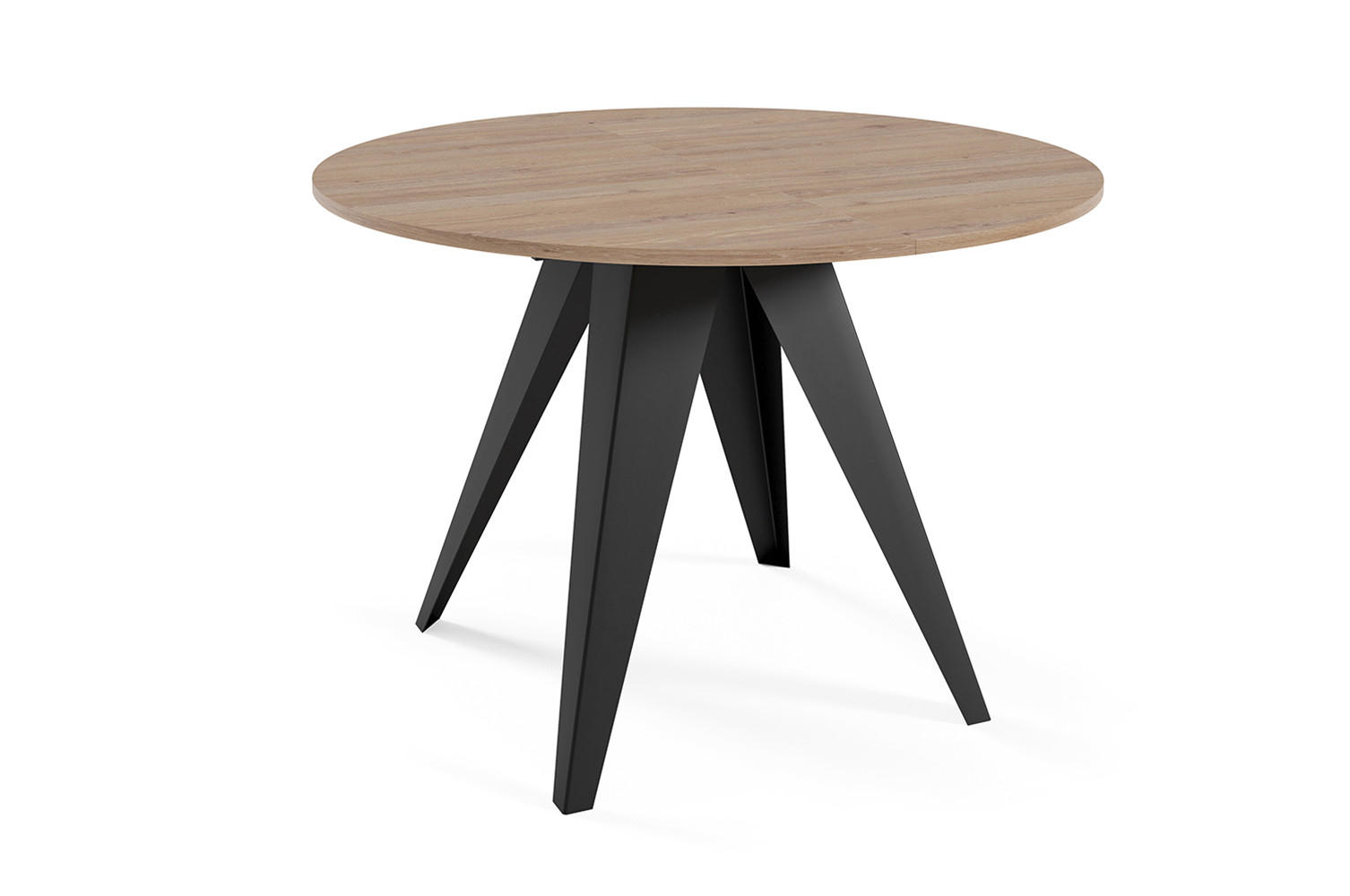 ESSTISCH Gerda Davos Eiche Trüffelbraun / Schwarz 90/128 / 90 / 76cm - Trüffeleichefarben/Schwarz, Holz/Holzwerkstoff (90/90/76cm) - Feldmann-Wohnen