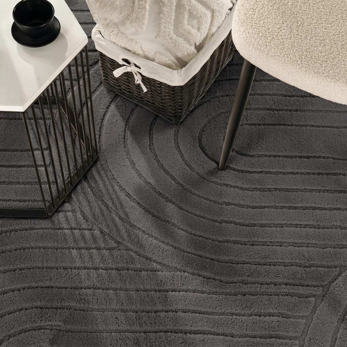 HOCHFLORTEPPICH 240/340 cm Tokio 471 - Anthrazit, Textil (240/340cm) - Paco Home