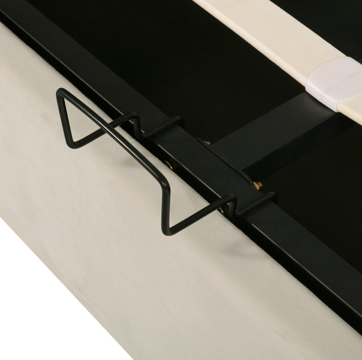 POLSTERBETT mit Bettkasten 180x200 cm Samt Beige mit Lattenrost - Beige, Metall (180/200cm) - Meubliv