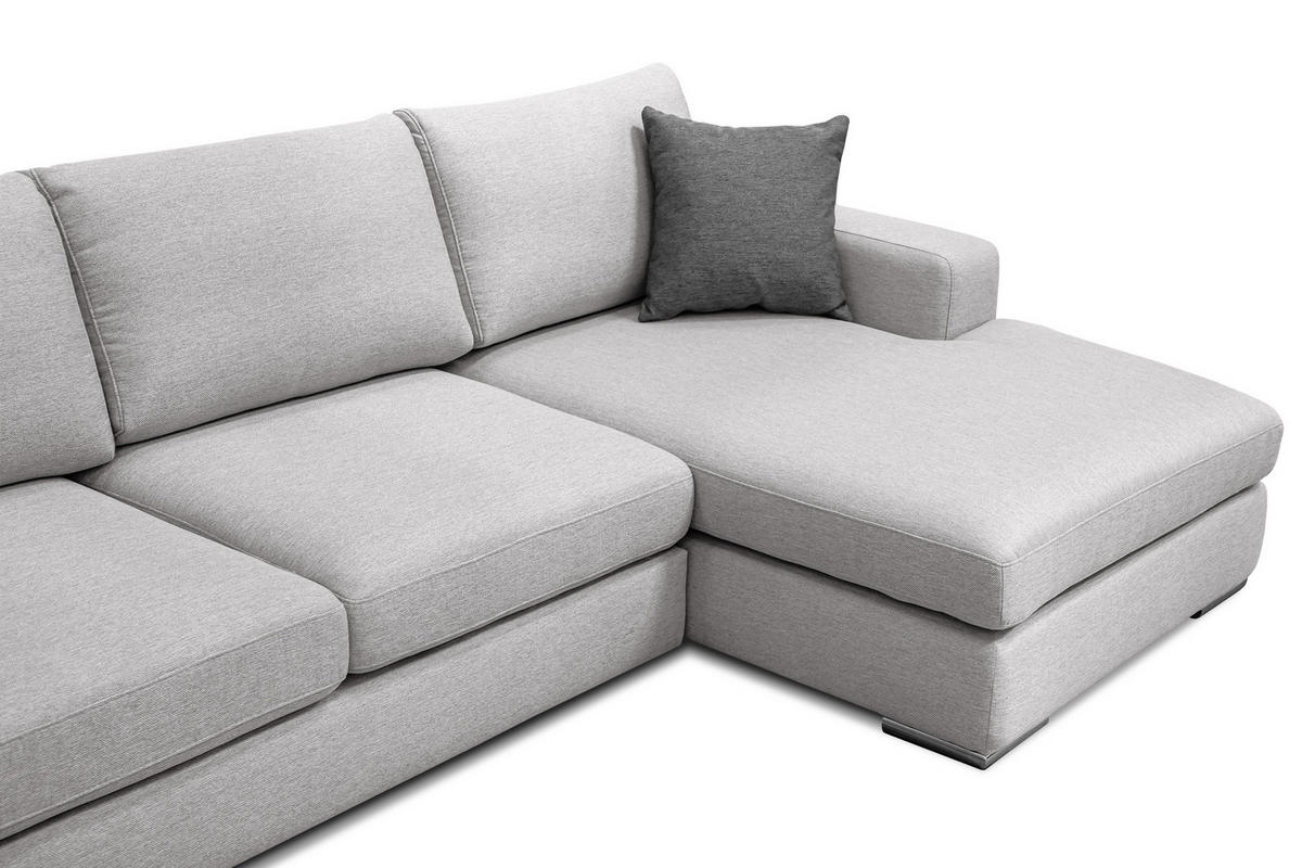 ECKSOFA OTTO 4-Sitzer, hellgrau - Hellgrau, Holzwerkstoff/Textil (279/159cm) - Courtois Laville