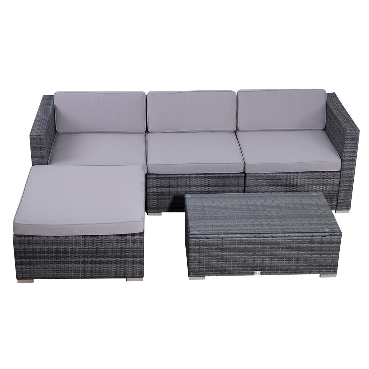 GARTENLOUNGE CALIFORNIA XL Grau - Grau, Kunststoff - SVITA
