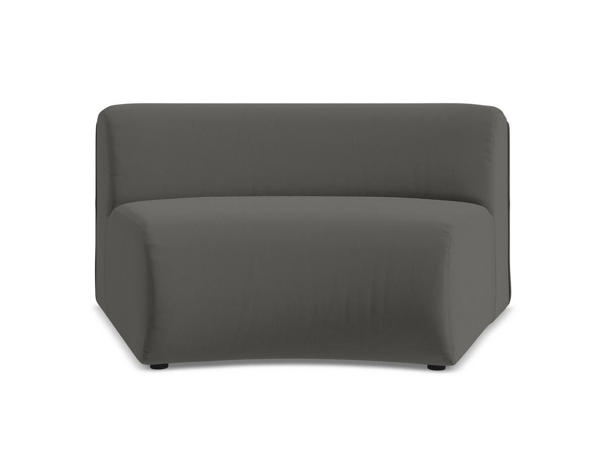 SOFAELEMENT Samt Stoff Grau - Schieferfarben/Schwarz, Kunststoff/Textil (147/70/89cm) - Makamii