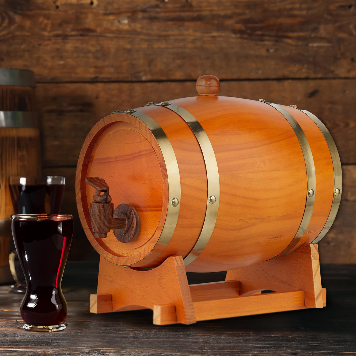 DREVENÉ súd - svetlohnedá, kov/drevo (18.5/25/28cm) - Relaxdays