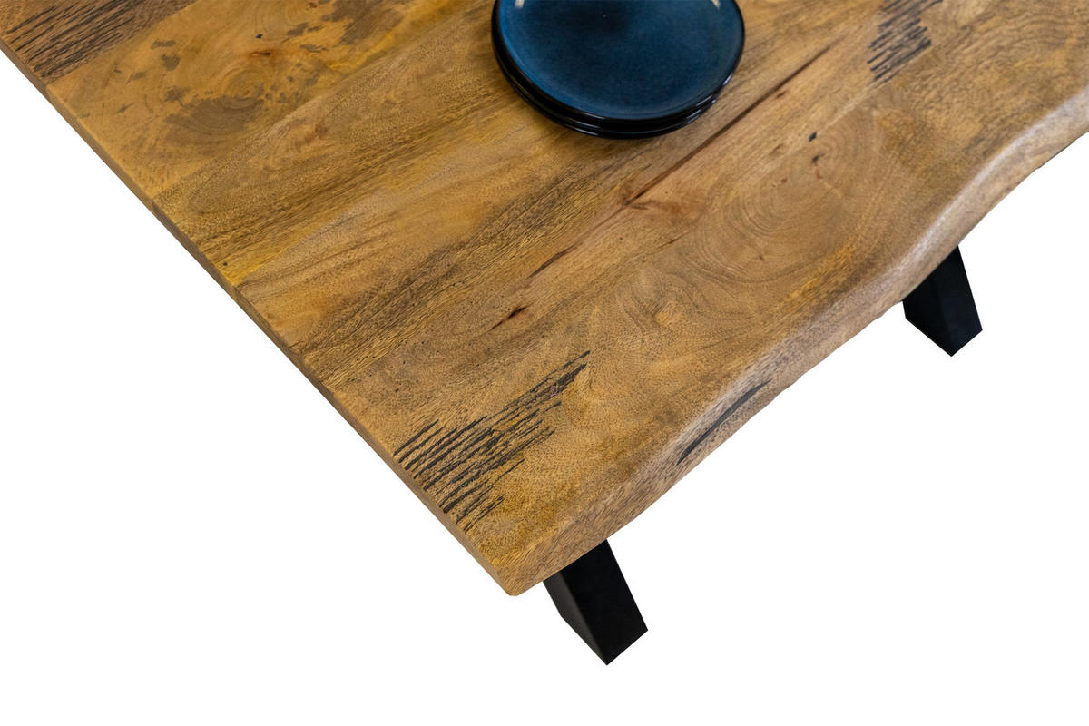 ESSTISCH TIGER X - Beige/Schwarz, Holz/Metall (85/160/77cm) - SAM