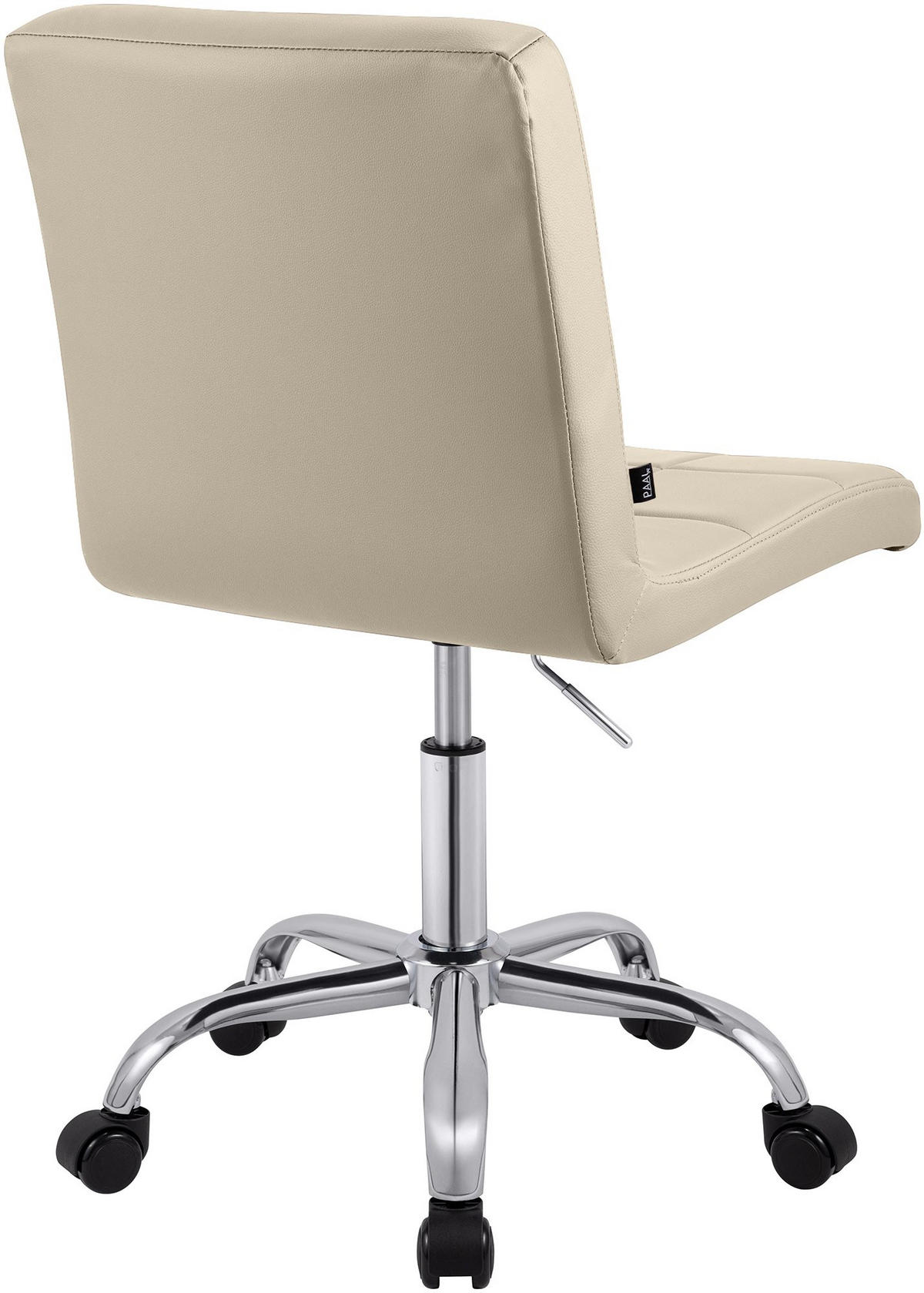 DREHSTUHL Lederlook Creme - Chromfarben/Creme, Textil/Metall (47/93/56cm) - CLP