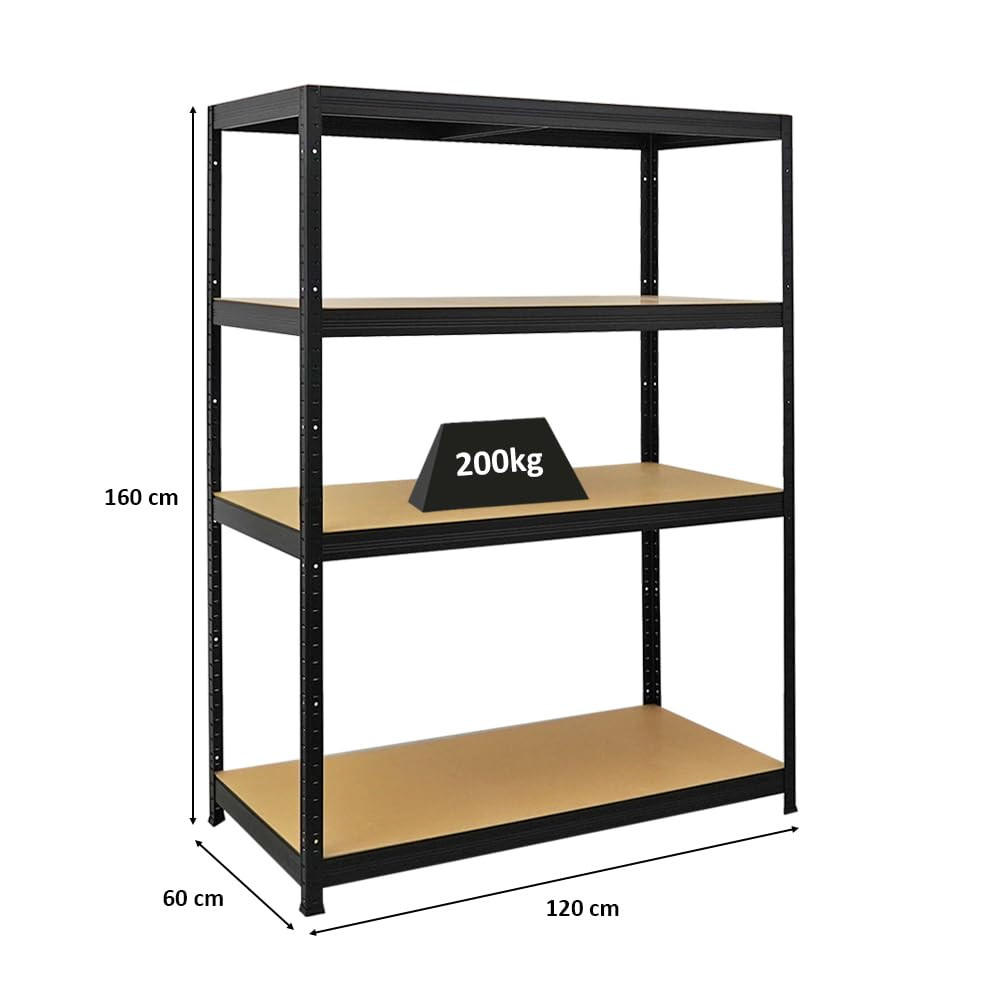 SCHWERLASTREGAL Big Elephant 160x120x60 cm Fachlast 200 kg Schwarz - Schwarz, Metall (120/160/60cm) - PROREGAL