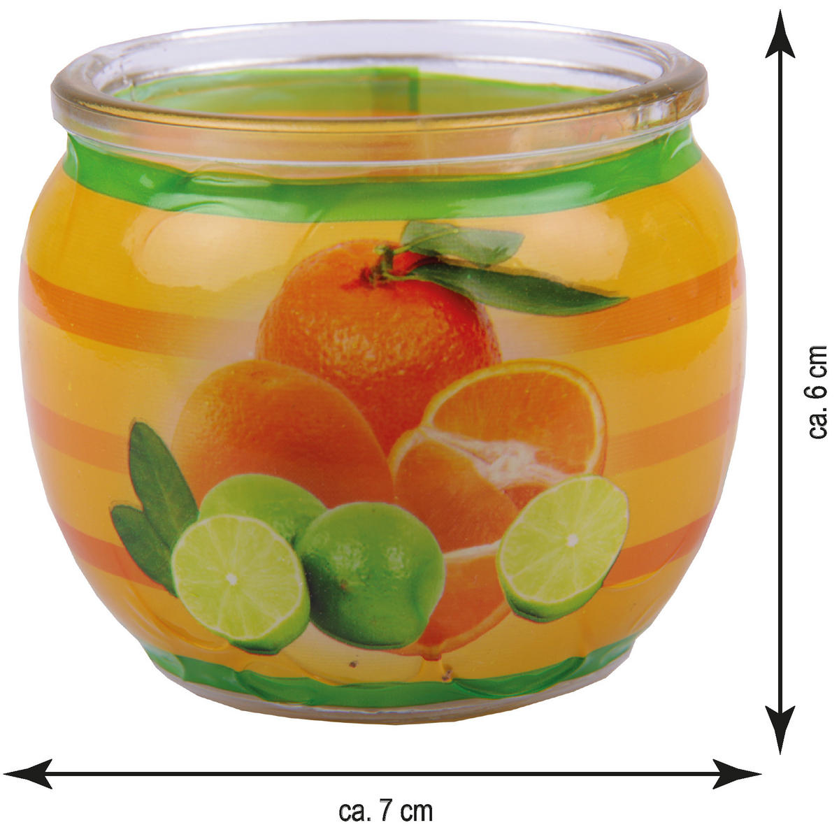 DUFTKERZE "Motiv" Kerze Raumduft Citrus Fruits - Hellgelb, Naturmaterialien (7/6cm)