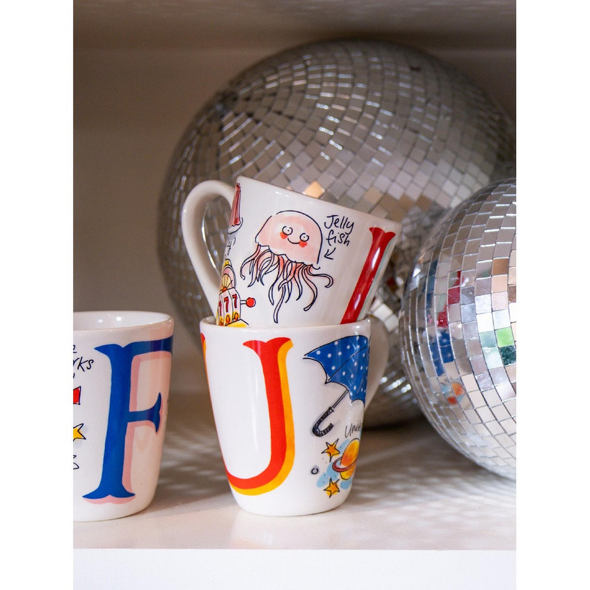 BECHER Love Letter J 0,35L in Bunt - 350 ml - Multicolor, Keramik (0.35L) - Blond Amsterdam