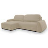 ECKSOFA ALMI mit Schlaffunktion Bettkasten Wellenfedern Komfortable Sitzpolsterung Elegantes Design Linke, 160x275 cm Cappucino - Cappuccino, Holz/Textil (160/275cm) - DomoHome