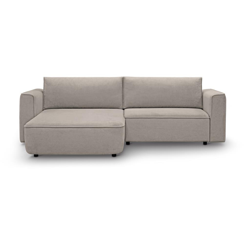 ECKSCHLAFSOFA Carlos cappuccino - Schwarz/Cappuccino, Kunststoff/Textil (265/170cm) - Beautysofa