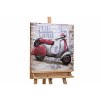 HOLZBILD Rot 60/60 cm - Rot/Silberfarben, Holz/Metall (2.34/60cm) - KUNSTLOFT