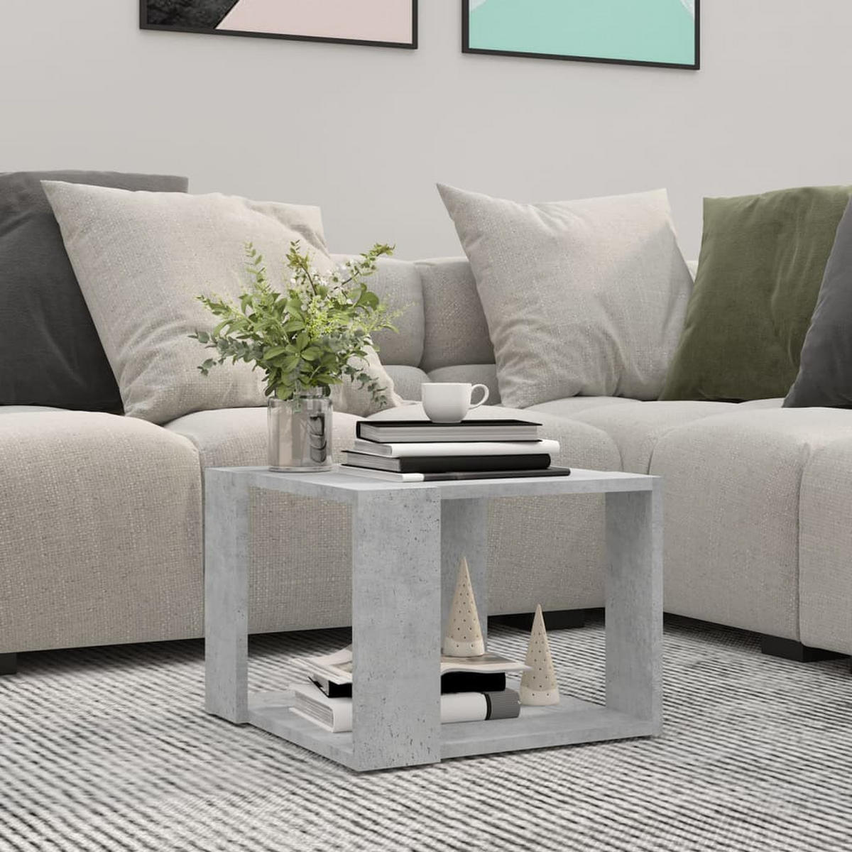 COUCHTISCH Betongrau 40x40x30 cm Holzwerkstoff - Grau, Holzwerkstoff (40/40/30cm) - furnicato