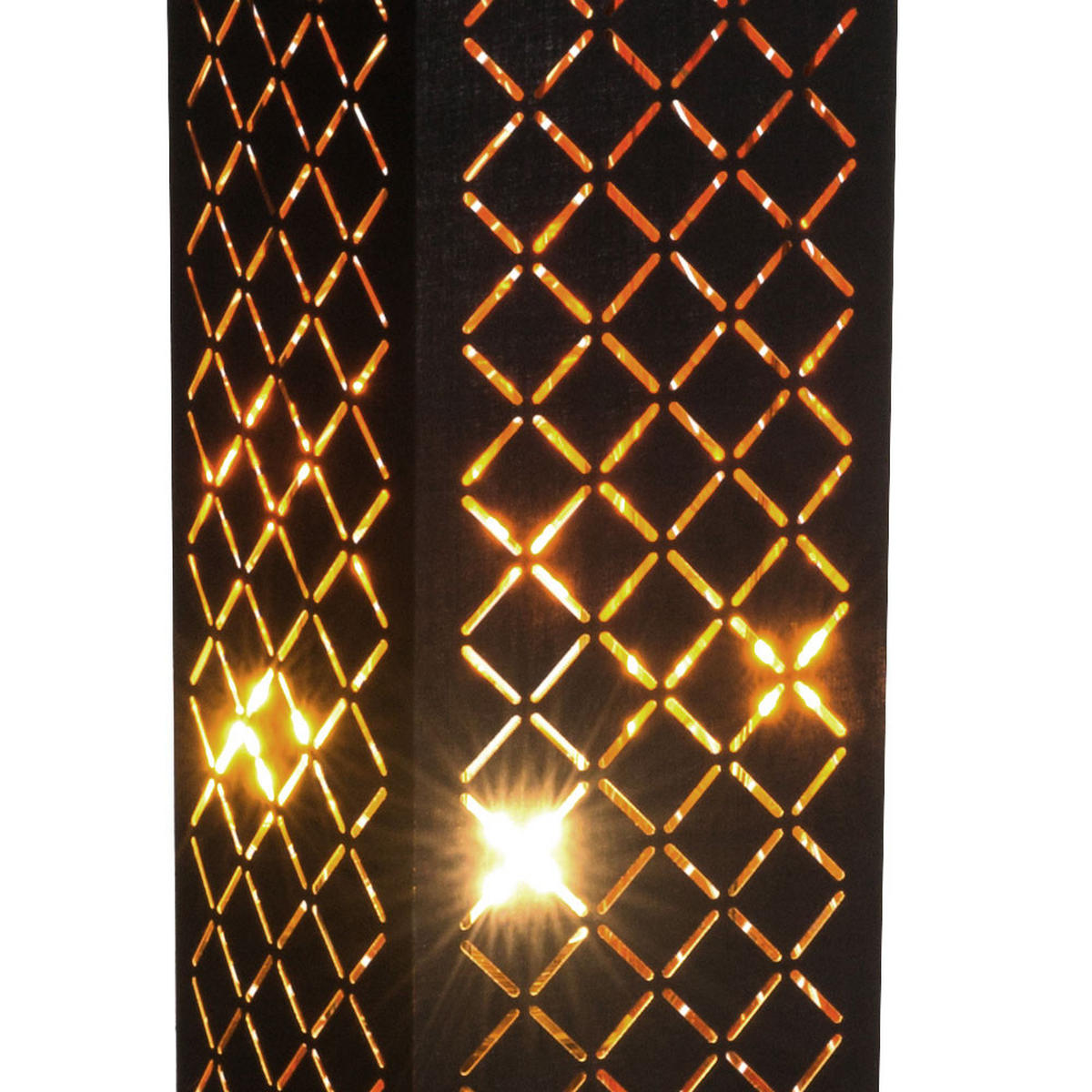 LED STEHLEUCHTE Clarke Schwarz Blattgold - Schwarz, Metall (15/15/118cm) - Globo Lighting