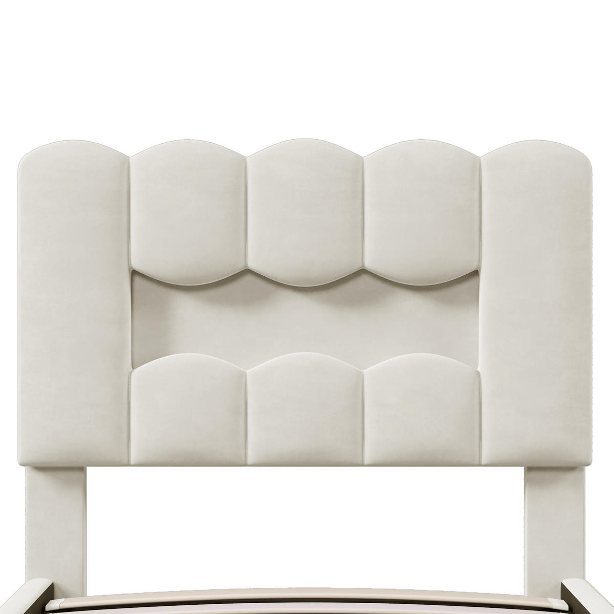 POLSTERBETT 90x200cm Beige Samt LED-Licht Hydraulik Kopfteil - Beige, Holz (90/200cm) - FLIEKS