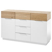 SIDEBOARD - Eiche / Weiß - Echtholzfurnier - Eichefarben/Weiß, Holz/Holzwerkstoff (182/83/40cm) - home24
