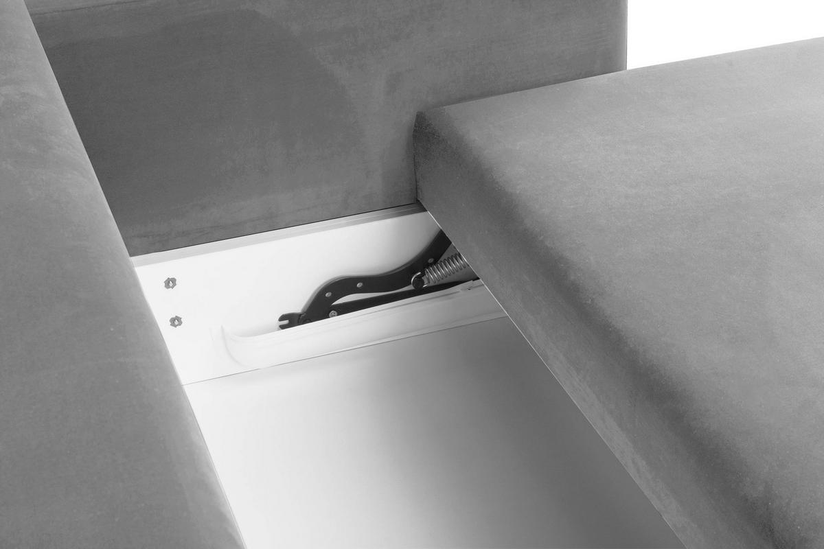 3-SITZER-SCHLAFSOFA ERISO mit weiche Sitzfläche und hohe Rückenlehne, Velour-Stoff, grau - Braun/Grau, Textil (220/80/100cm) - KONSIMO®