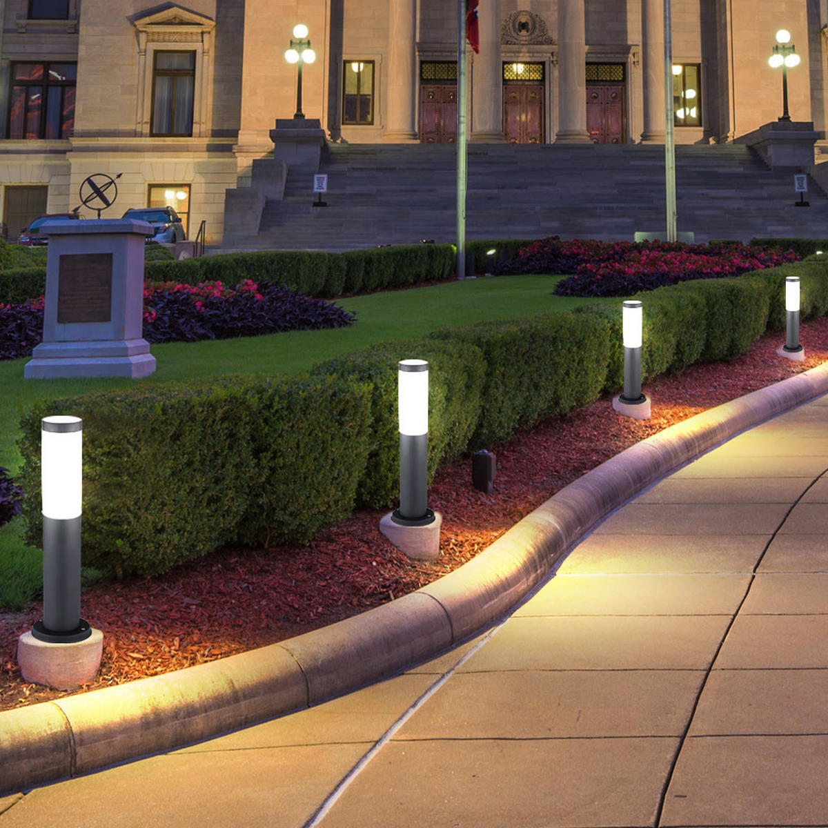 LED AUSSENLEUCHTE BOSTON Edelstahl Opal - Anthrazit, Kunststoff/Metall (12.7/45/12.7cm) - Globo Lighting