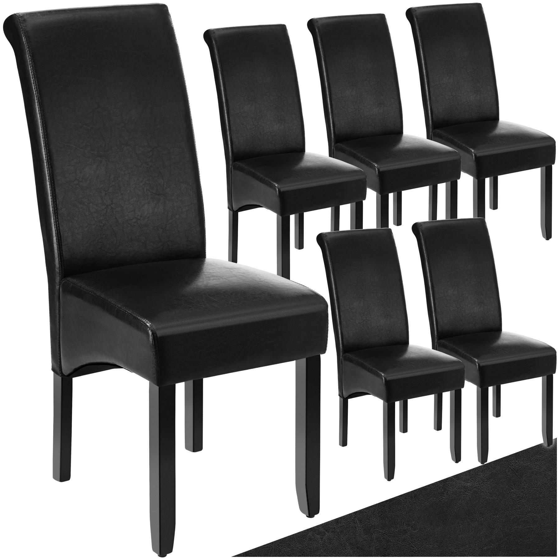 ESSZIMMERSTUHL 6er Set 44 x 63 x 106 cm schwarz - Schwarz, Textil (44/106/45cm) - tectake