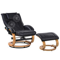 MASSAGESTUHL mit Fußstütze Kunstleder Schwarz Majestic - Schwarz, Kunststoff (68/98/82cm) - Beliani