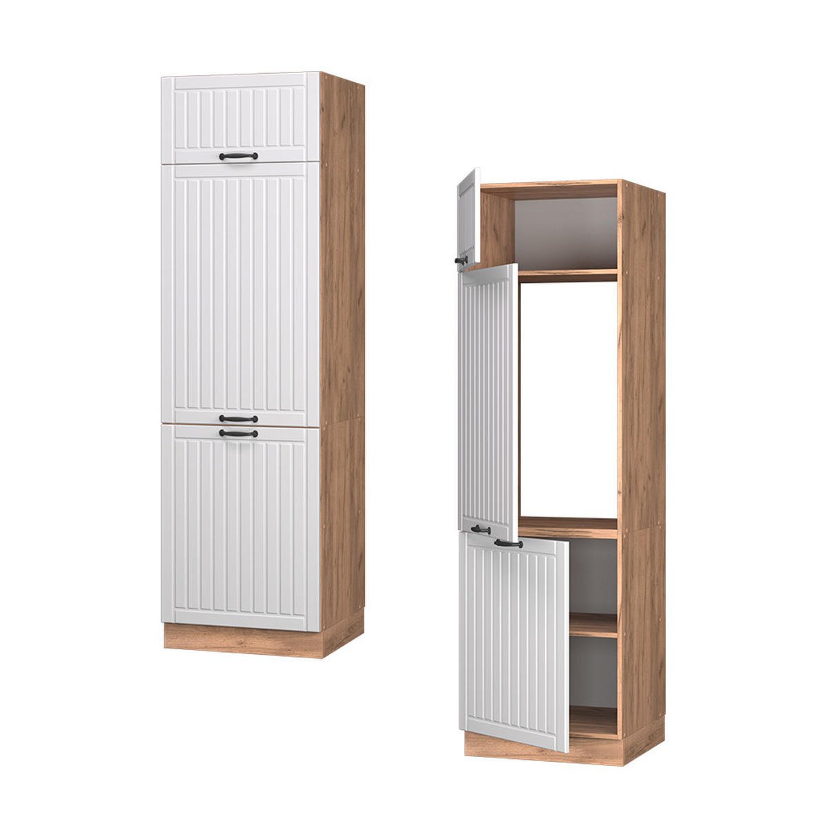 SKŘÍŇKA NA LEDNICI Fame-Line Bílý venkovský dům - bílá/medově dubová, kompozitní dřevo (60/206.8/58.1cm) - Vicco