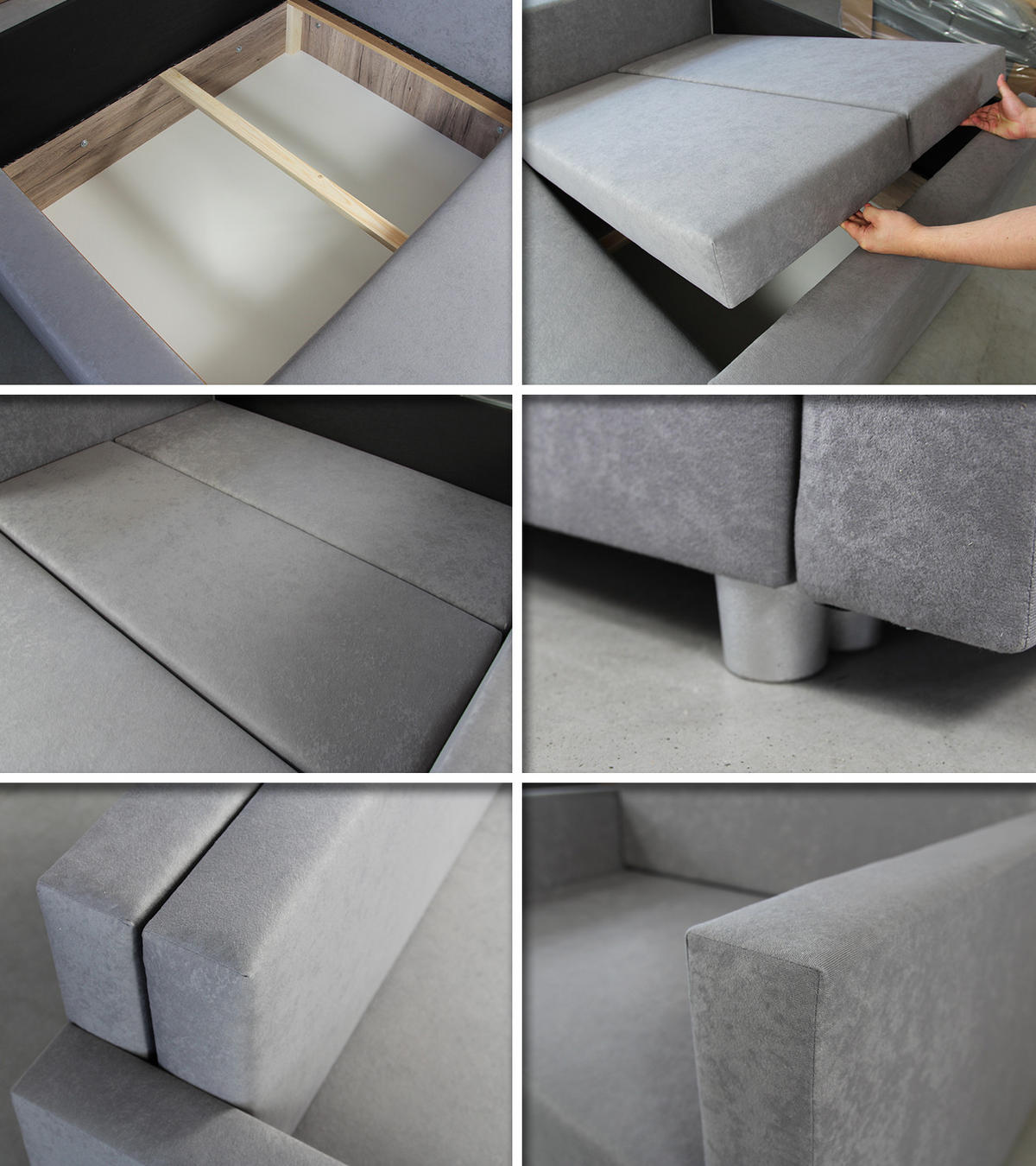 SCHLAFSOFA Pura Maxi - Silberfarben/Schwarz, Holz/Kunststoff (142/83/105cm)