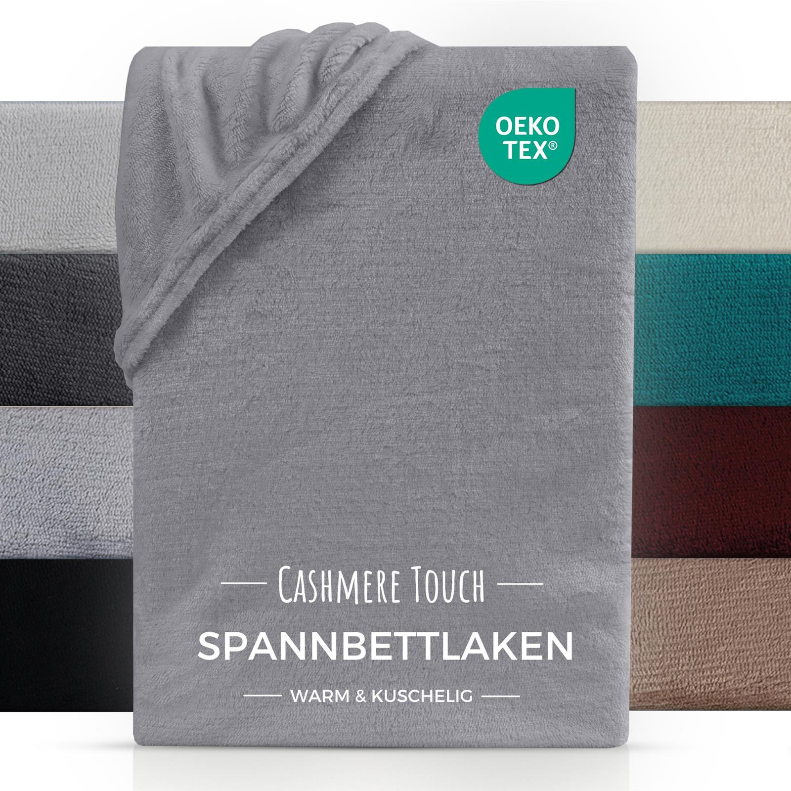 CASHMERE-TOUCH-SPANNBETTLAKEN 180x200 cm, Kuscheliges Winter Bettlaken Grau - Grau, Textil (180/200cm) - Carpe Sonno