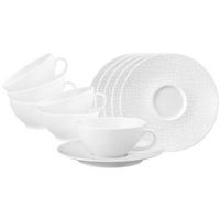 TEETASSEN MIT UNTERTASSEN Life Fashion Luxury White 140 ml 6er Set - Weiß, Keramik (13.6/5.9/13.6cm) - Seltmann Weiden