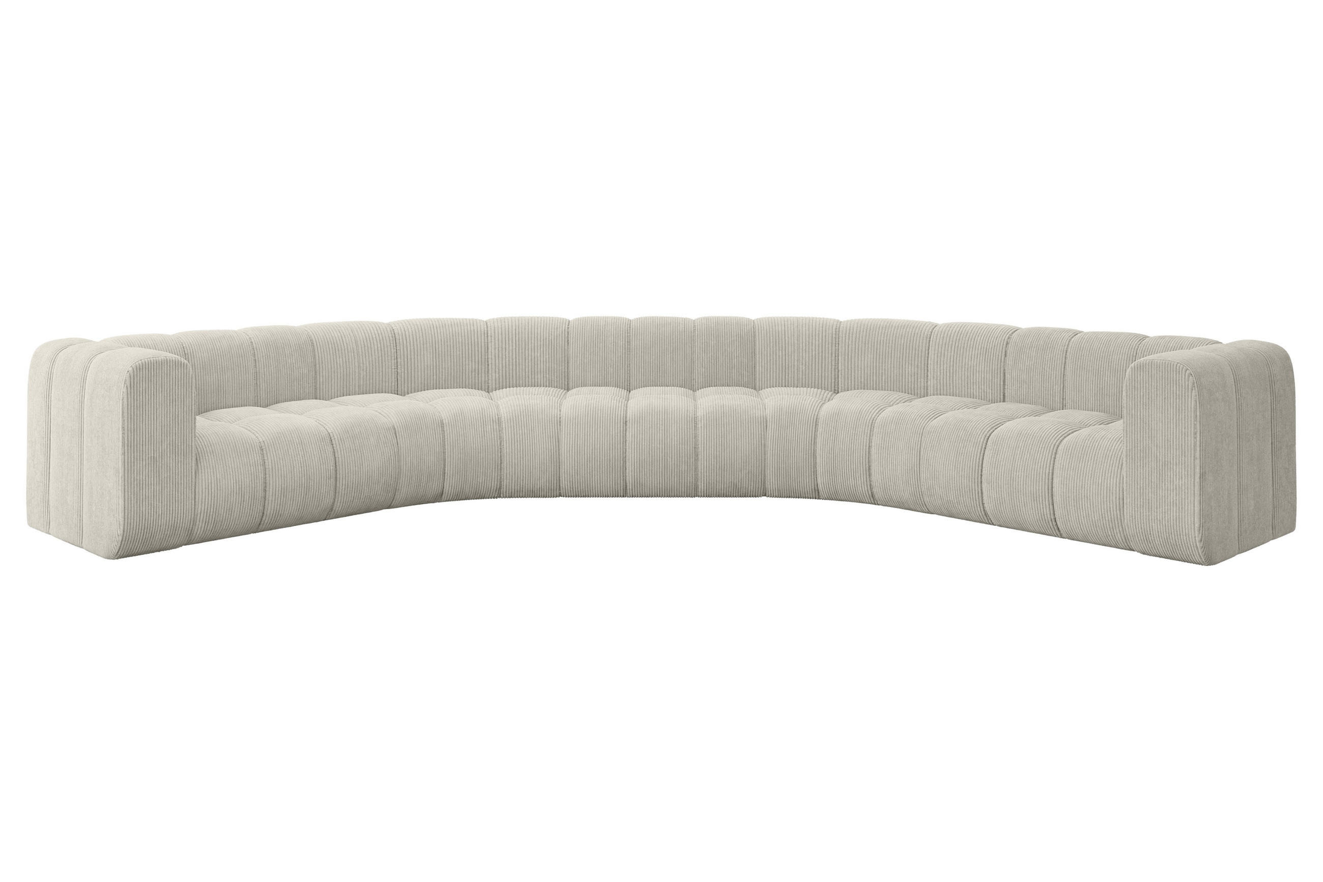 WOHNLANDSCHAFT modulares Sofa Lazro-U1 - 373x373x70 cm Hellgrau - Hellgrau, Holzwerkstoff/Textil (373/70/373cm) - ALTDECOR