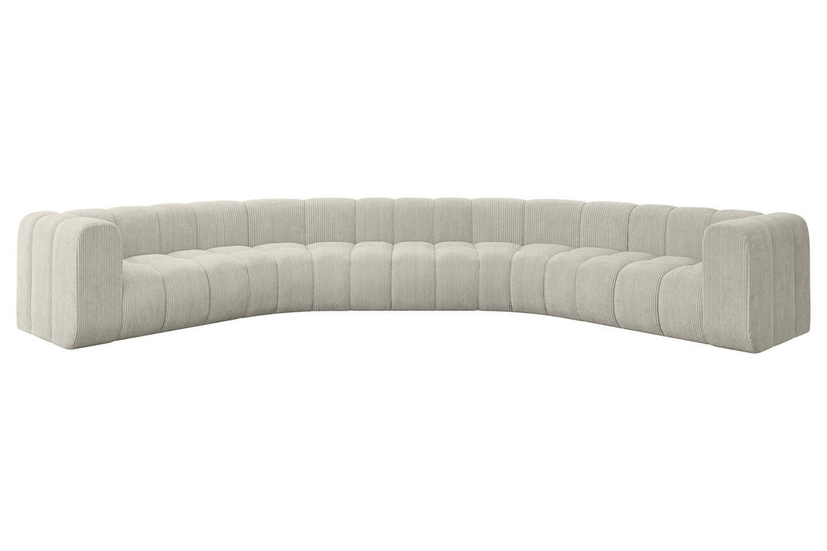 WOHNLANDSCHAFT modulares Sofa Lazro-U1 - 373x373x70 cm Hellgrau - Hellgrau, Holzwerkstoff/Textil (373/70/373cm) - ALTDECOR