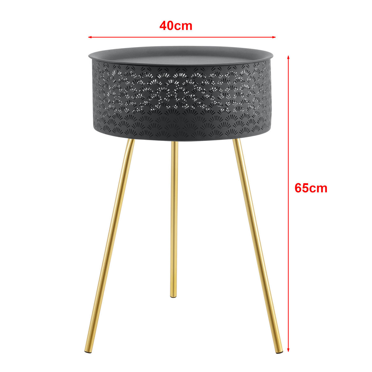 BEISTELLTISCH Forshaga - Goldfarben, Holzwerkstoff (40/40/65cm) - [en.casa]