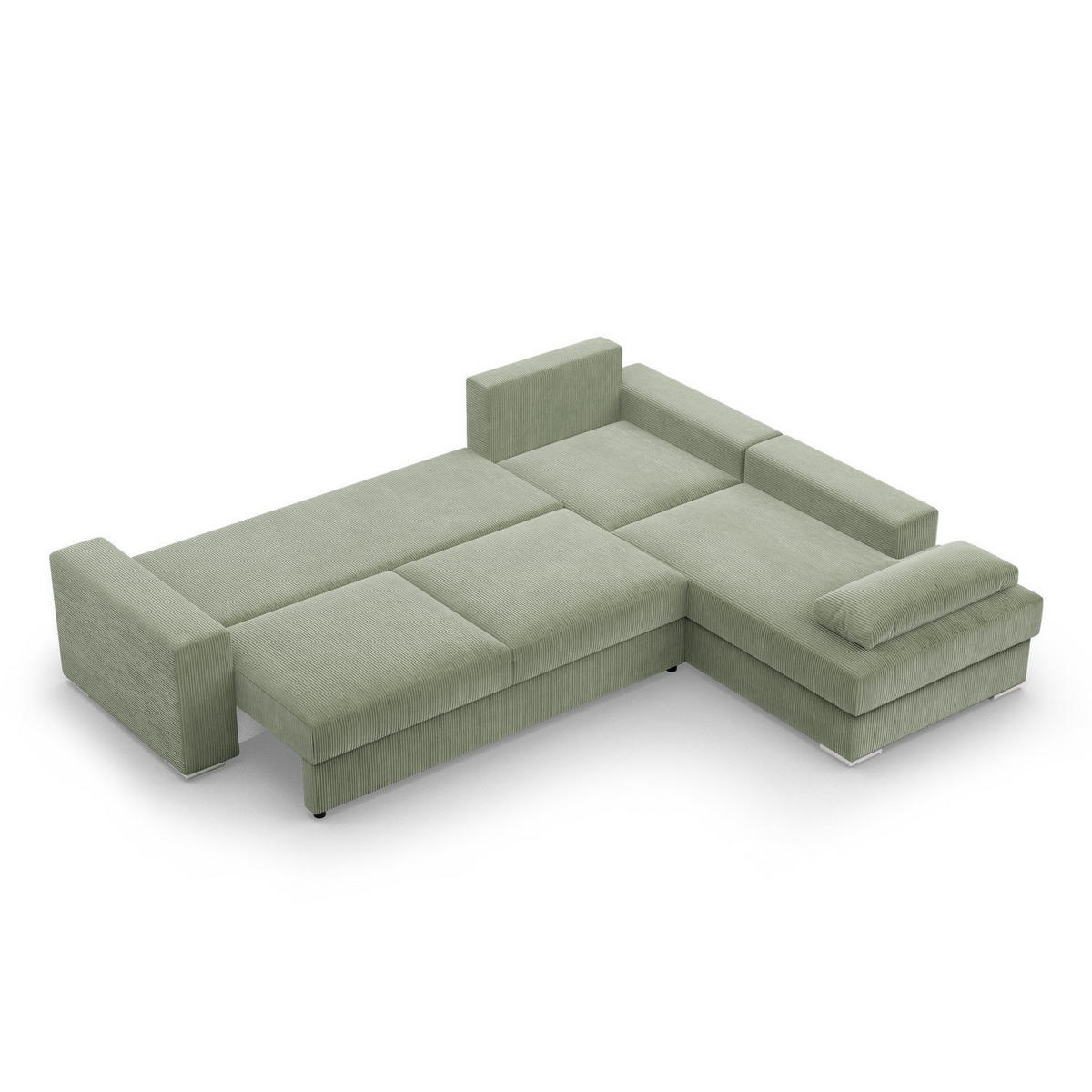 ECKSOFA MIT SCHLAFFUNKTION VELANO Grün - Grün, Textil (231/287cm) - Mebligo