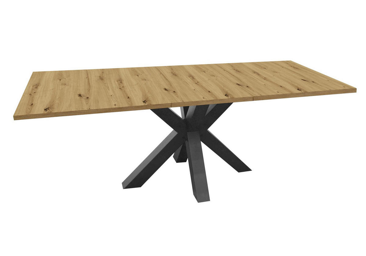 ESSTISCH ausziehbar Ela 1 160 x 90 x 75 Esszimmertisch Graphit/Asteiche - Graphitfarben/Eiche Artisan, Holzwerkstoff (160/90/75cm) - 58aufmkessel