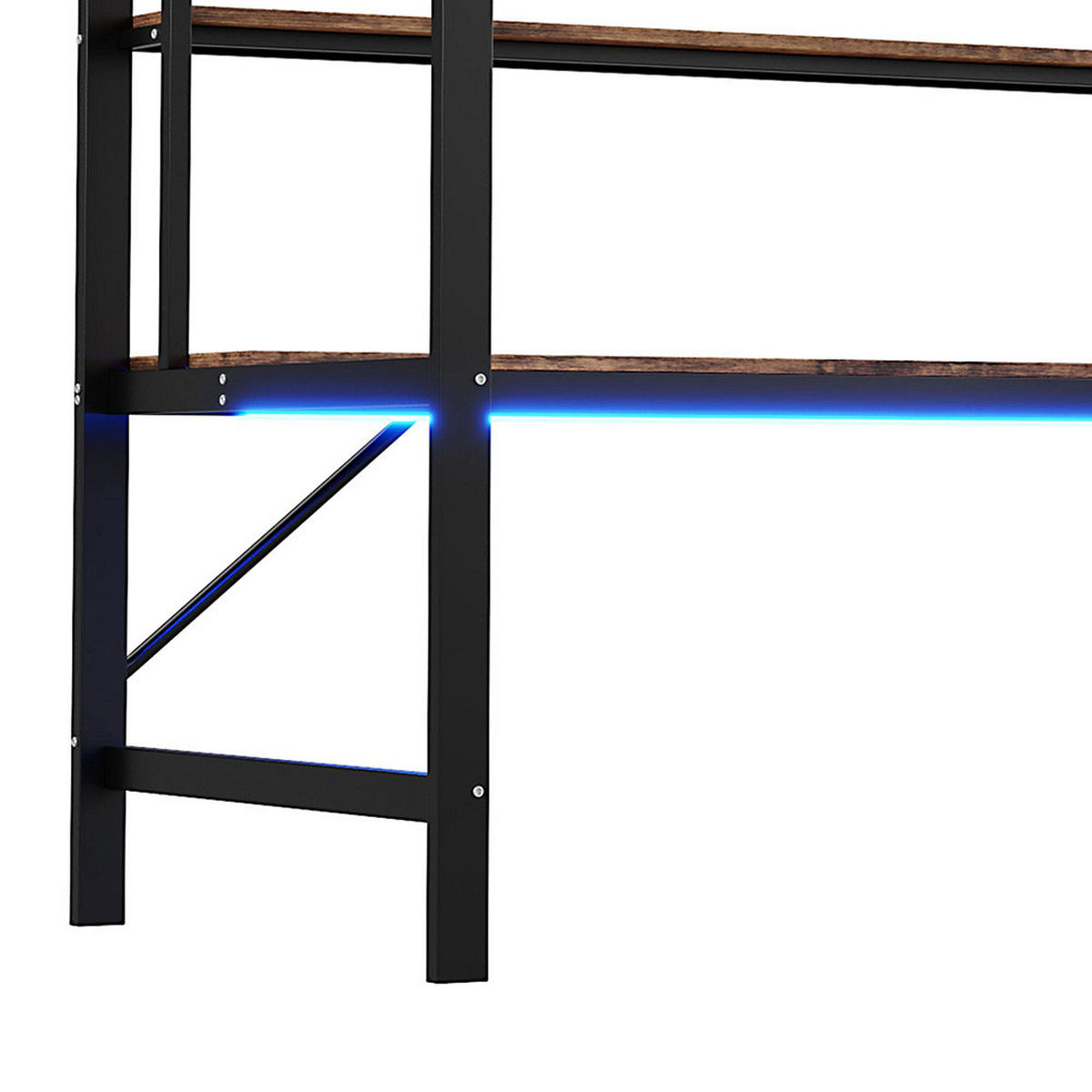 HOCHBETT 90x200cm mit usb und Steckdose, Metall, schwarz - Schwarz, Metall (90/200cm) - KOMHTOM