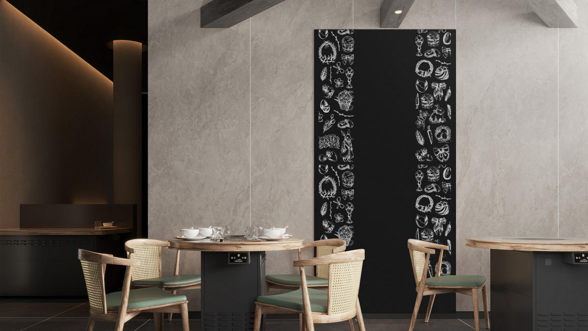 MAGNETPLATTE rahmenloses SLIMboard - Kreideoberfläche - 240x120 cm - Schwarz, Metall (240/120/0.3cm) - ALLboards