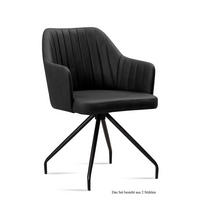 ARMLEHNSTUHL (2er-Set) Dinara 58x81x60 Schwarz/Anthrazit - Anthrazit/Schwarz, Kunststoff (60/81/58cm) - 58aufmkessel