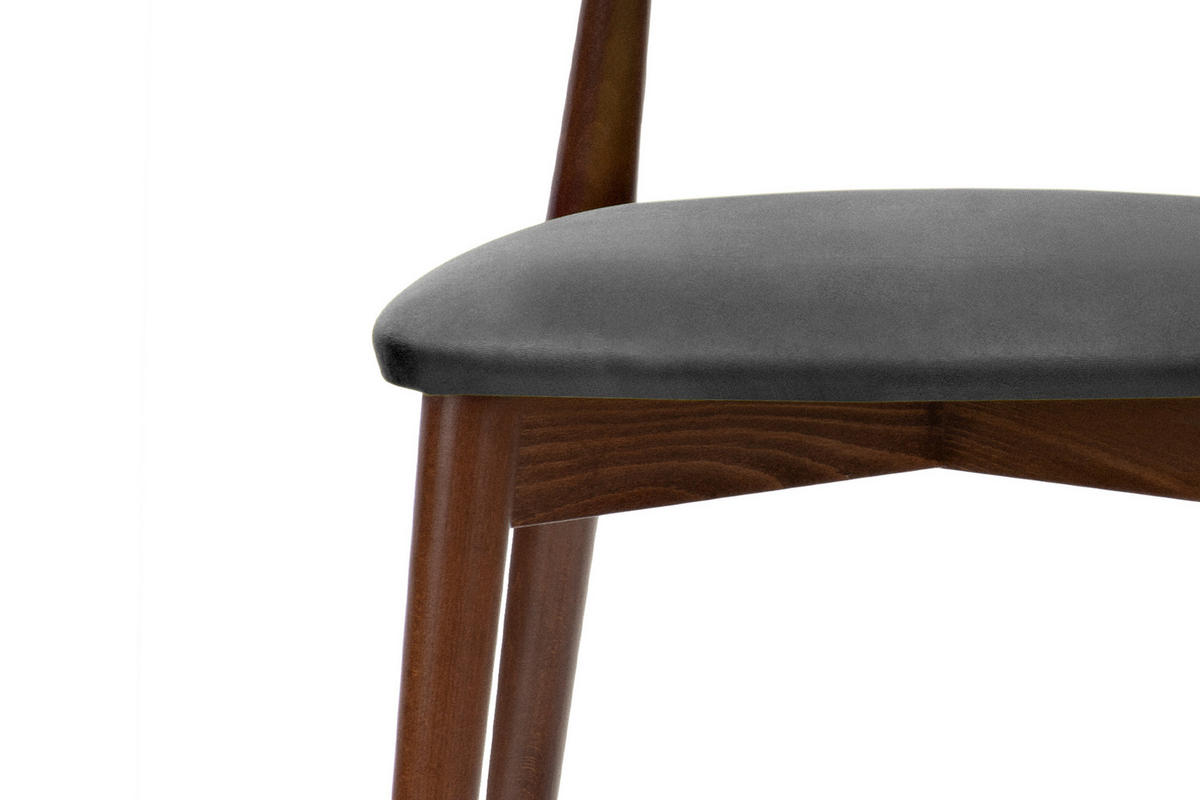 ESSZIMMERSTÜHLE RABI (2er-Set), grau / Nussbaum mittel - Haselnussfarben/Grau, Holz/Buchenholz (47/79/45cm) - KONSIMO®