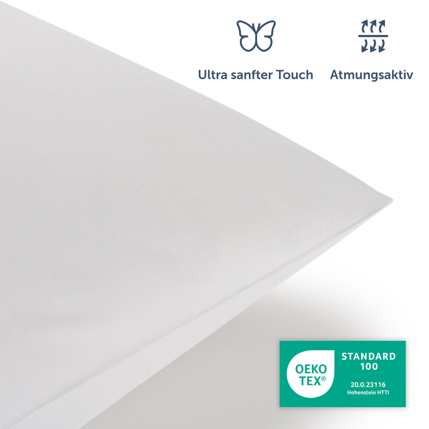BETTWÄSCHE 2-teilig, 135/200 cm & 80/80 cm, Hellgrau - Hellgrau, Textil (135/200cm) - Blumtal