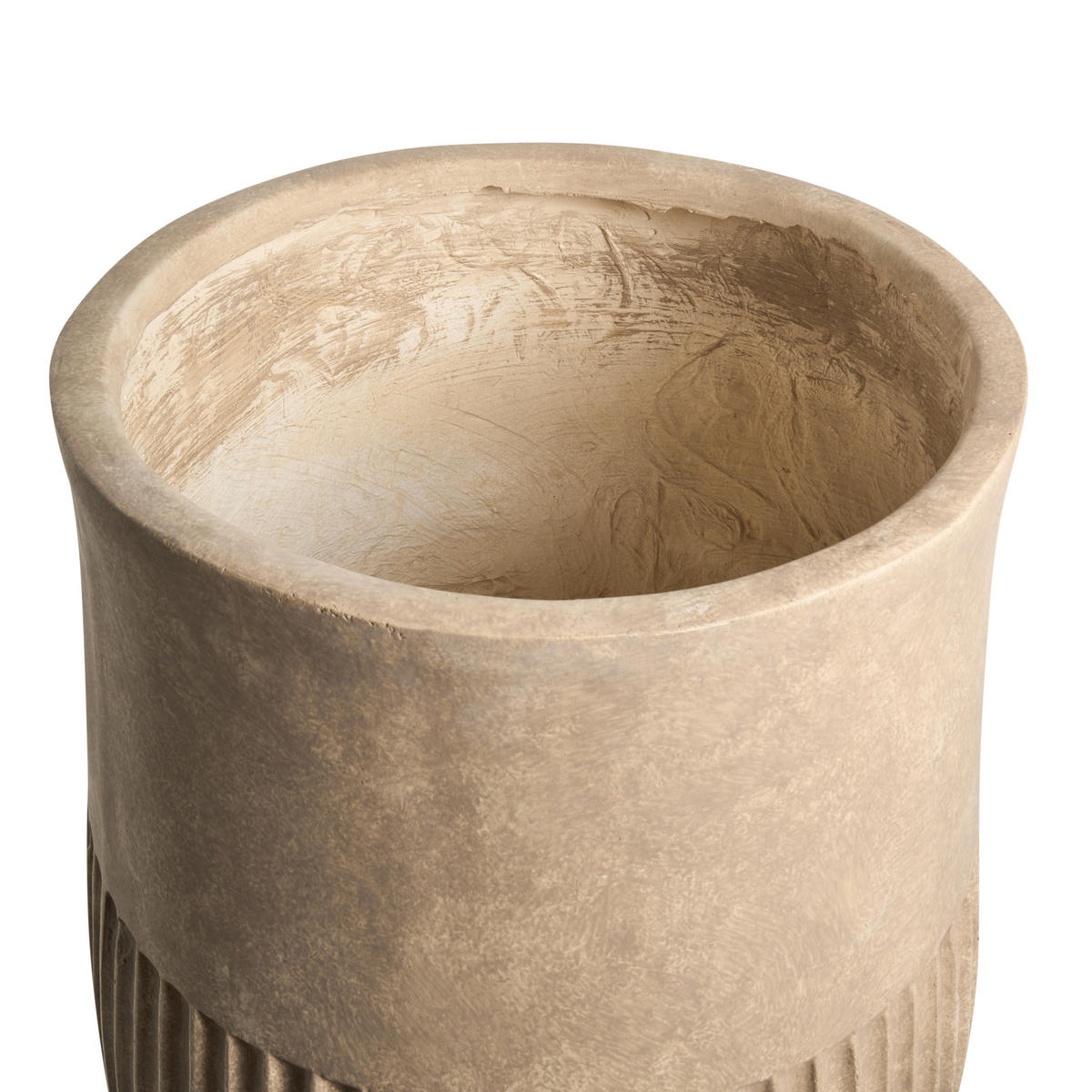 BLUMENKÜBEL Beige Pylaros - Beige, Keramik (47cm) - Beliani