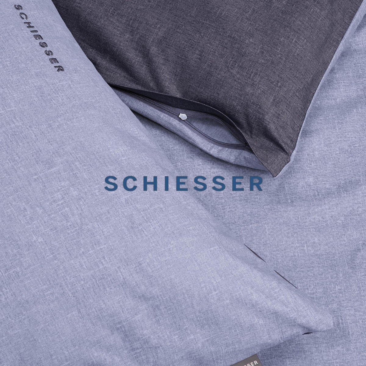 BETTWÄSCHESET Doubleface - Renforcé - 2-teilig - 155 x 220 cm - Blau - Blau, Textil (155/220cm) - SCHIESSER