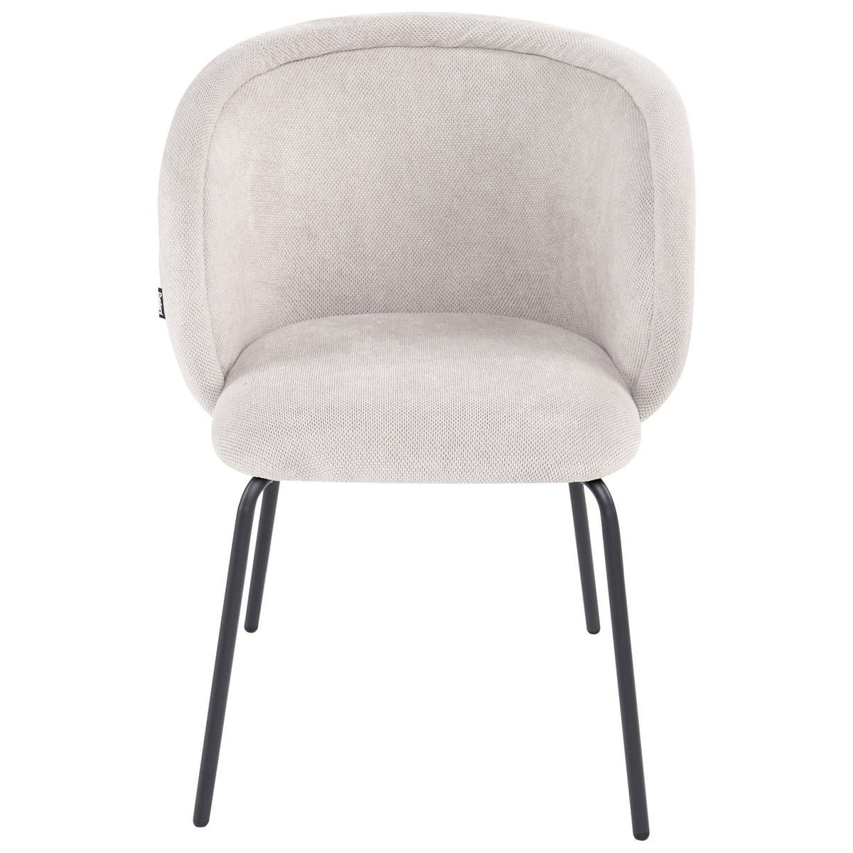 ESSZIMMERSTUHL 2er Set Stoff Cremeweiß Sarasota - Creme, Textil/Metall (60/79/60cm) - Beliani