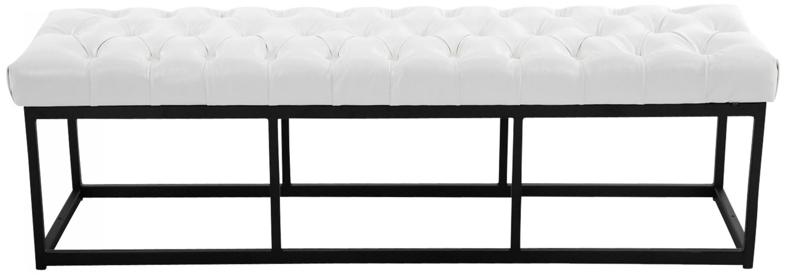 SITZBANK 150/38 cm Kunstleder weiß - Schwarz/Weiß, Textil/Metall (150/46/38cm) - CLP